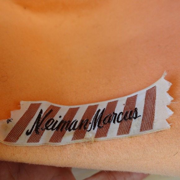 Vintage Betmar Hat Peach Wool Felt Floral Church Royal Ascot NEIMAN MARCUS main image 9